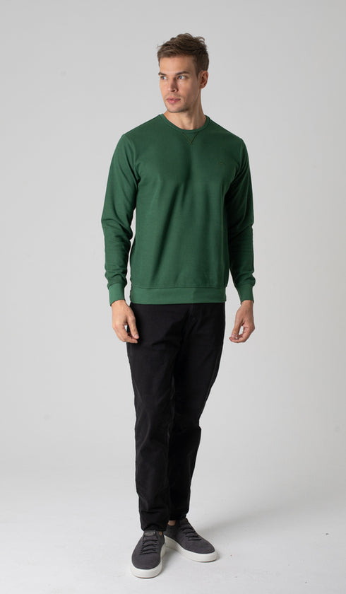 Blusão Gola Careca Liso Com Detalhe V