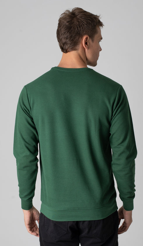 Blusão Gola Careca Liso Com Detalhe V