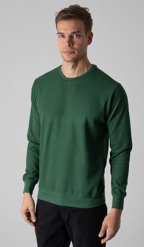 Blusão Gola Careca Liso Com Detalhe V