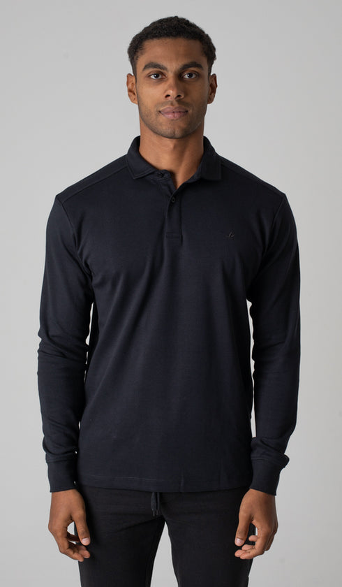 Polo Manga Longa Suedine