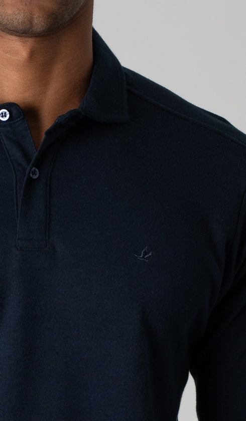 Polo Manga Longa Suedine
