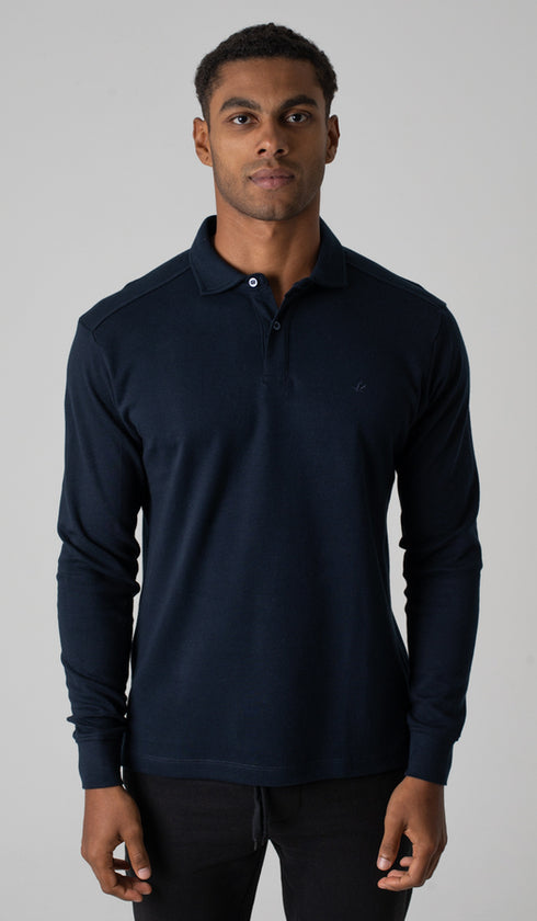 Polo Manga Longa Suedine