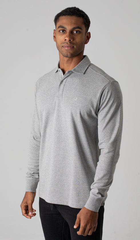 Polo Manga Longa Suedine