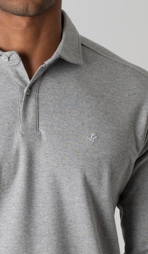 Polo Manga Longa Suedine