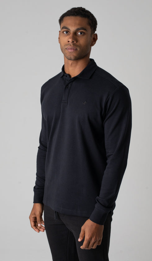 Polo Manga Longa Suedine