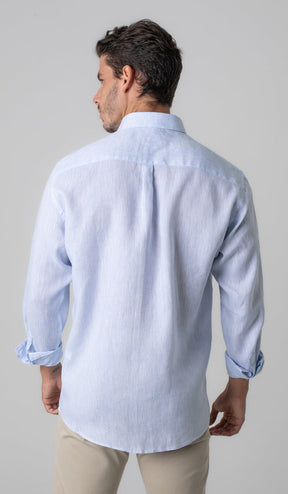 Camisa Manga Longa De Linho Lisa
