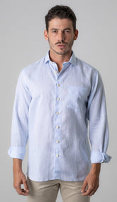 Camisa Manga Longa De Linho Lisa