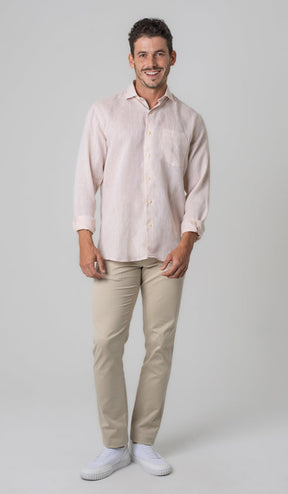 Camisa Manga Longa De Linho Lisa