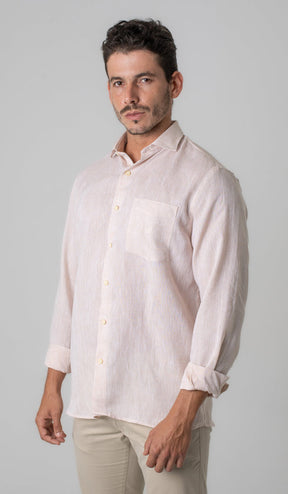 Camisa Manga Longa De Linho Lisa