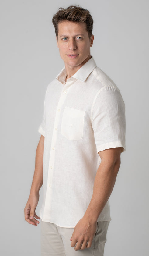 Camisa Manga Curta Linho