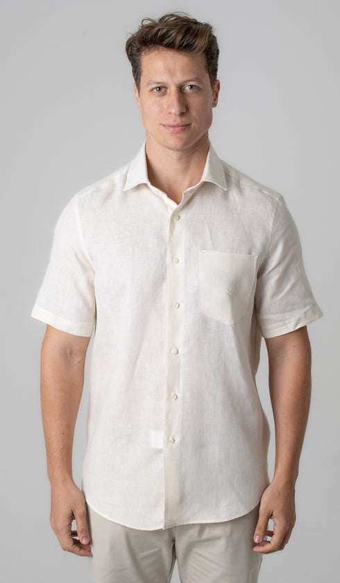 Camisa Manga Curta Linho