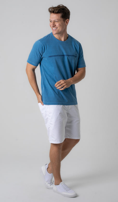 Camiseta Manga Curta Gola Careca Com Estampa